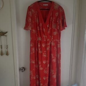 Floral Red Maxi Dress